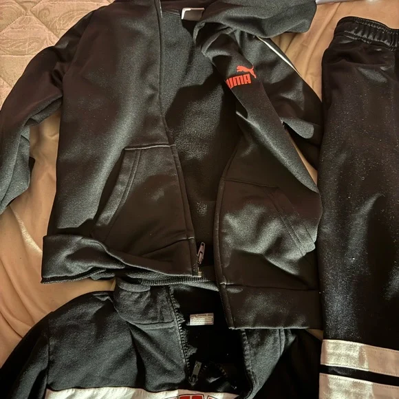 Puma Black and White Tracksuit with Red Logo - Picture 2 of 5